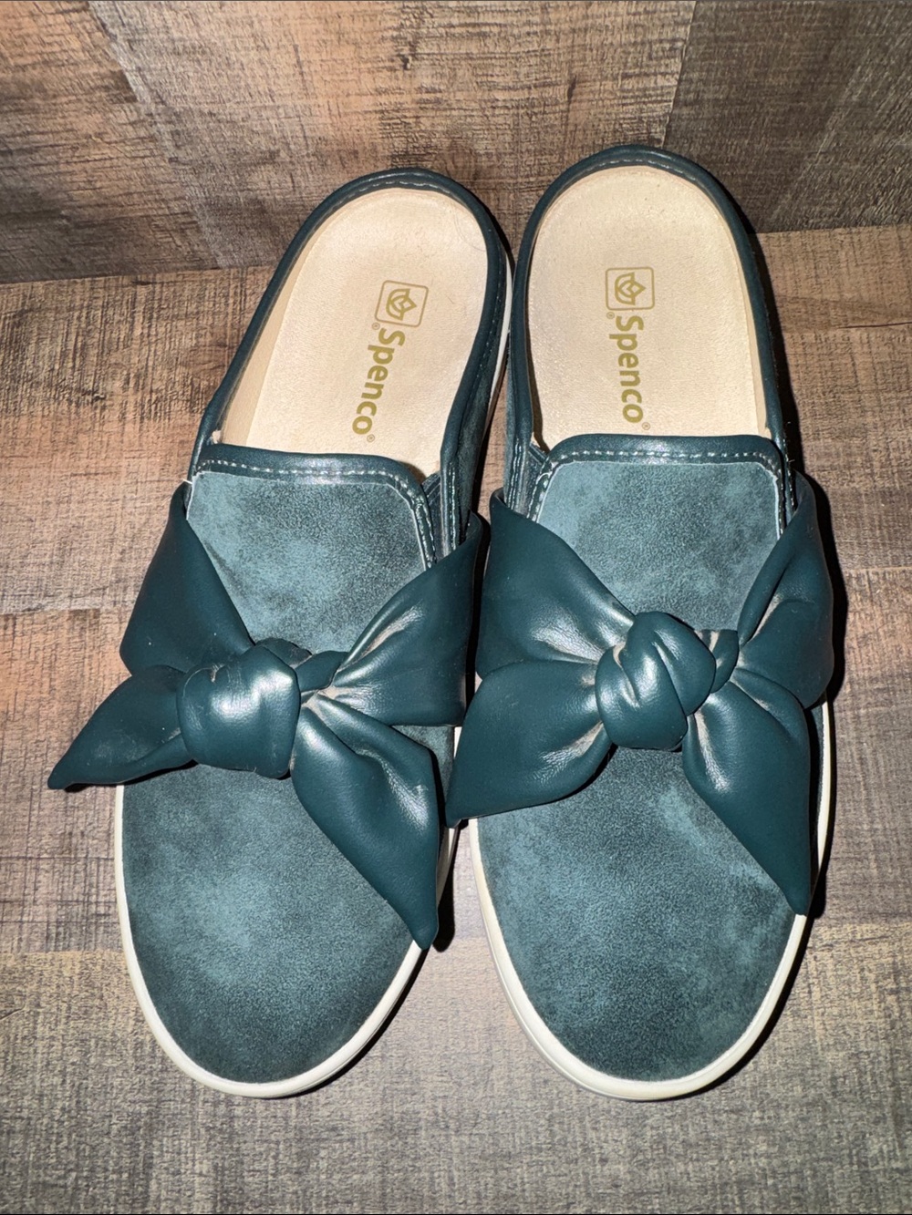 SPENCO Teal Slip-On Mules- size 8B - Picture 5 of 10